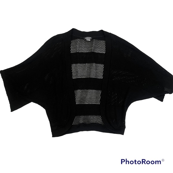 5/$20 Mesh Pattern Acrylic Short Sleeve Shrug Sweater - Picture 4 of 8